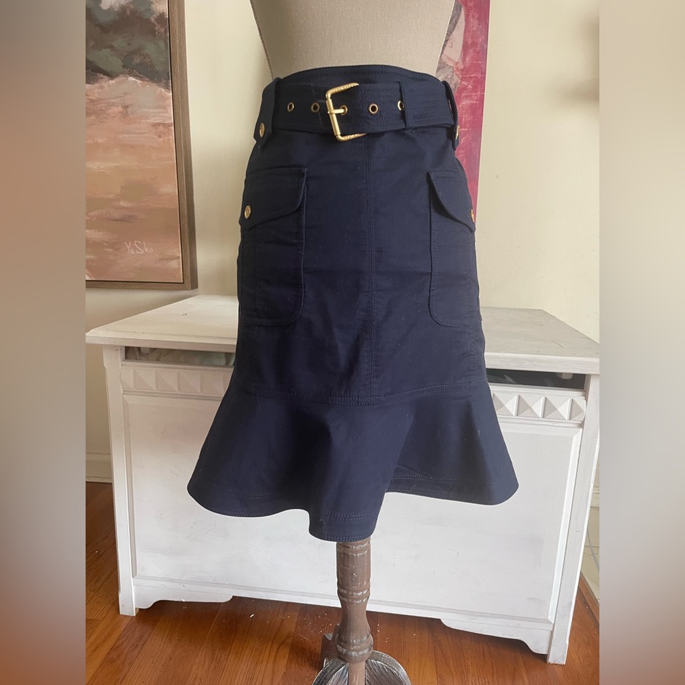Tory Burch Dark Blue Dacy Cargo Skirt